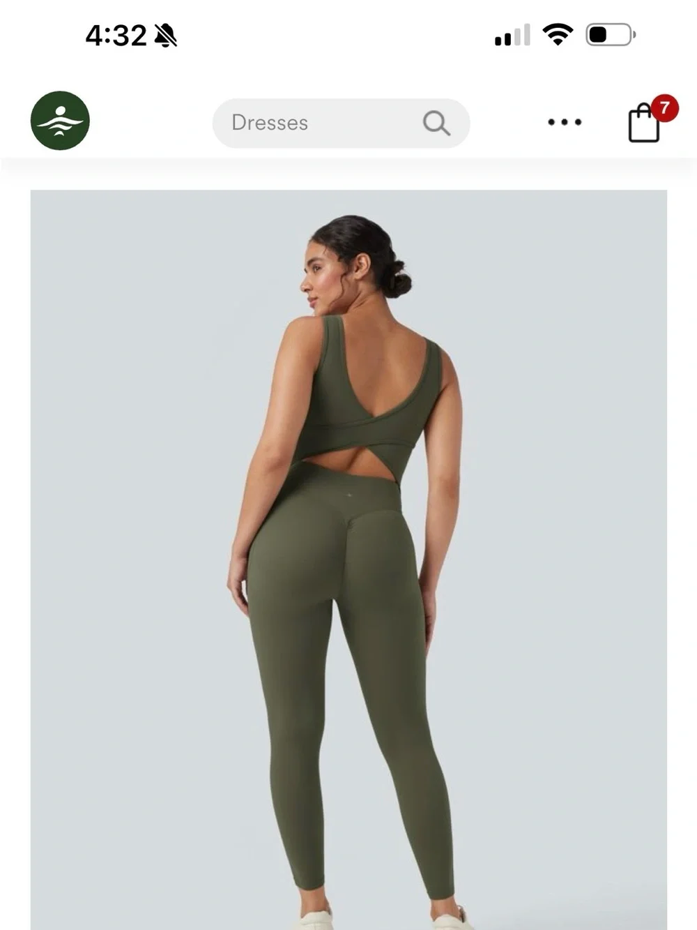 HALARA Olive Green Seamless Sculpting Jumpsuit - Picture 2 of 4